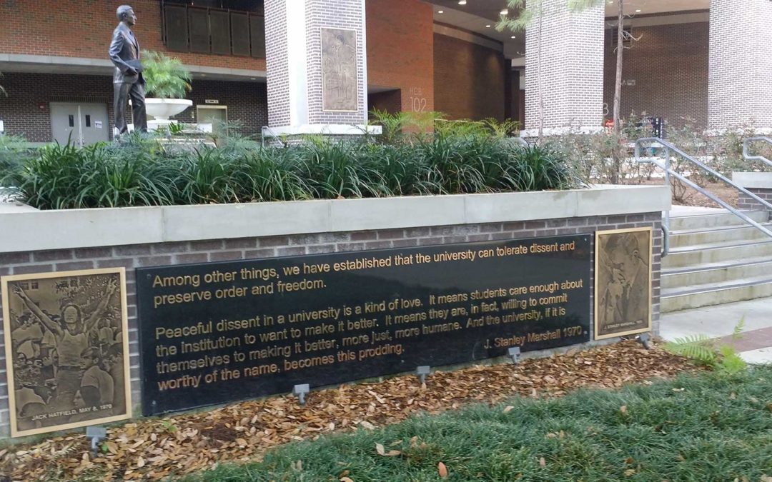 Monday’s Monument: Marshall Plaza FSU Protest Commemoration Plaques, Tallahassee, Florida